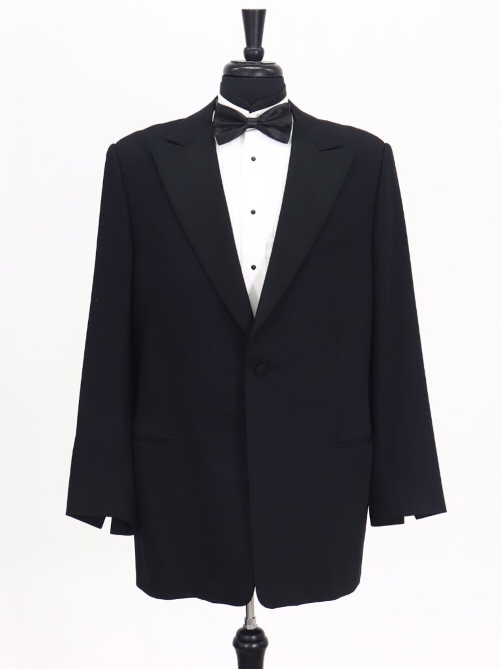 Pal Zileri 46L Black Blazer Sport Coat Tuxedo Jacket 1-Button Stripe Y966